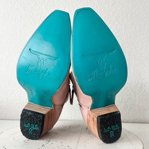 Lane SMOKESHOW Pink Cowboy Bootie Womens 8.5 Short Western Cowgirl Ankle Boots - Picture 9 of 12